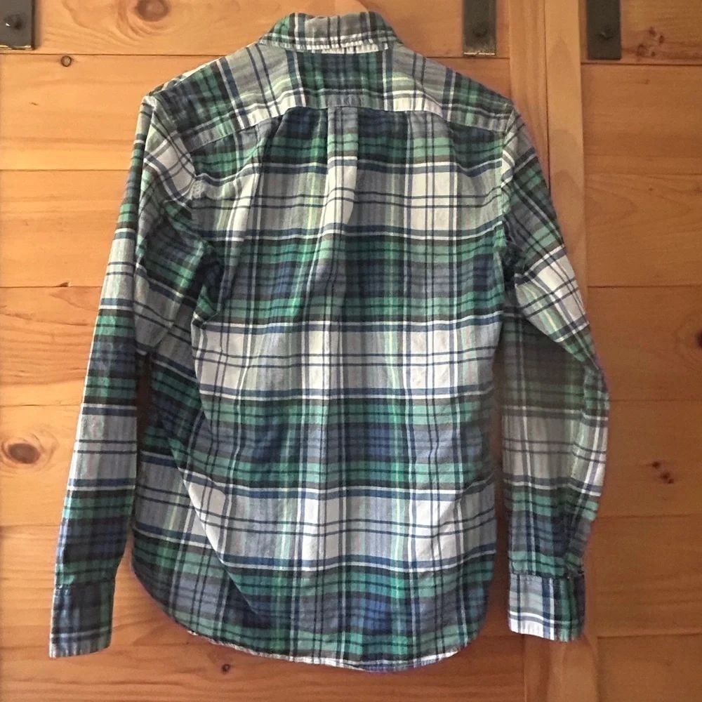 J. Crew The Broken In Organic Cotton Oxford Multicolor Plaid Casual Shirt Slim S